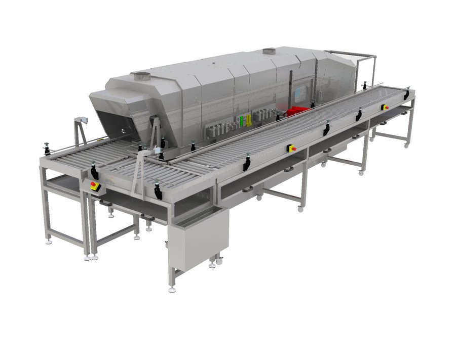 KLT-Reinigungsanlage mit Inline-Drehmodul